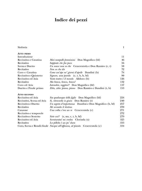La Cenerentola - Opera Vocal Score - Vocal Score